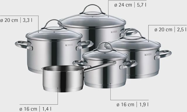 WMF Batterie de cuisine Provence Plus 5 pièces 0721056380