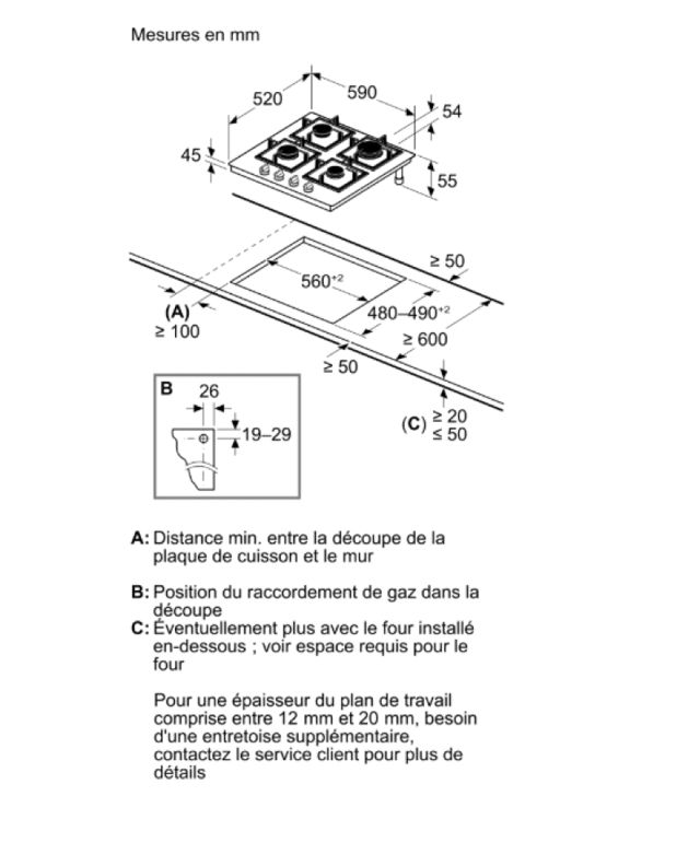 Bosch plaque de cuisson Série6  60cm PPP6A6I40