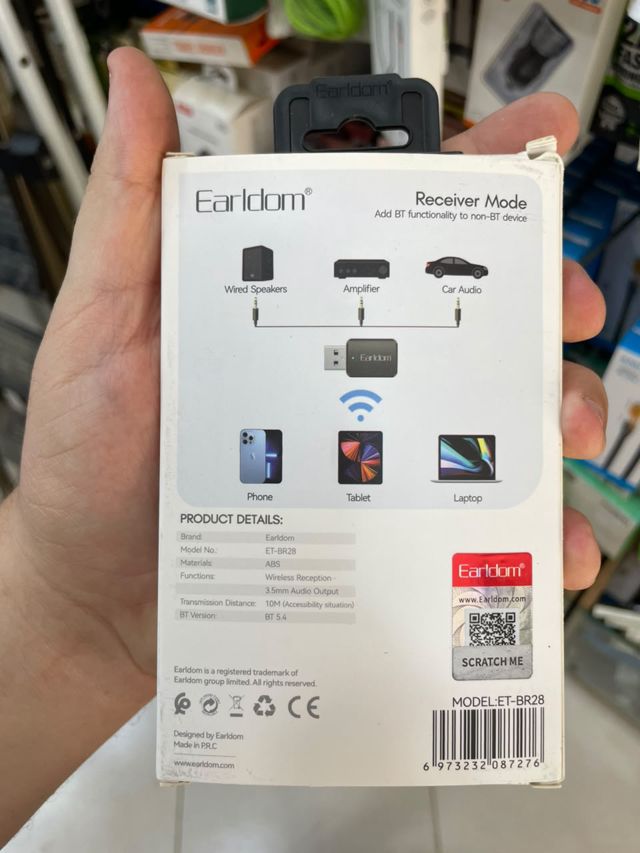 Récepteur Audio Bluetooth USB Earldom BR28 BT 5.4 3.5mm