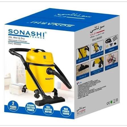 Aspirateur cuve 3-en-1 Sonashi 20L Eau, Poussièrede et soufflerie 1400 W SVC-9020D